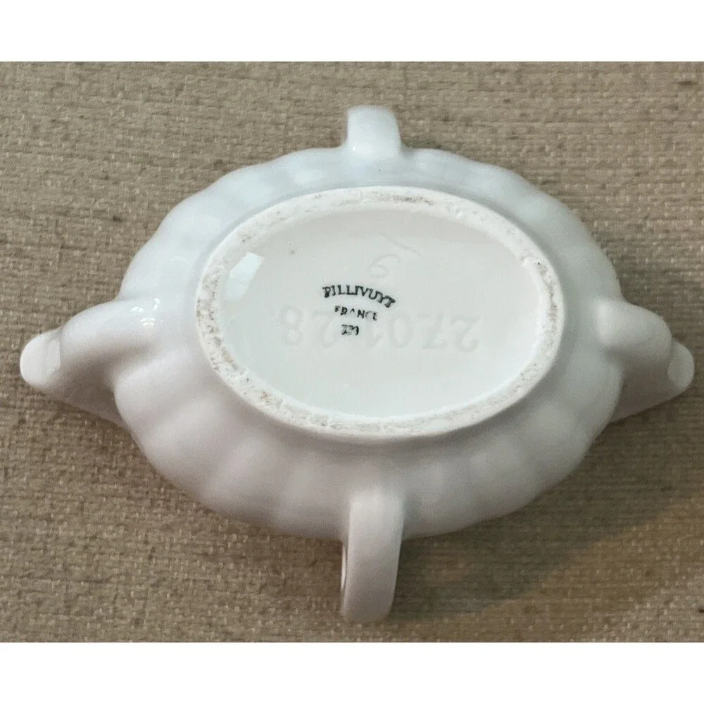Vtg Pillivuyt France White Porcelain Double Spout & Handle 6